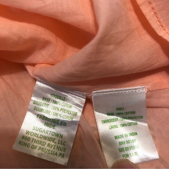 NWT $158 USD Lilly Pulitzer Keila Eyelet Top Peach Hyacinth Size 8 Floral Eyelet - Picture 5 of 10